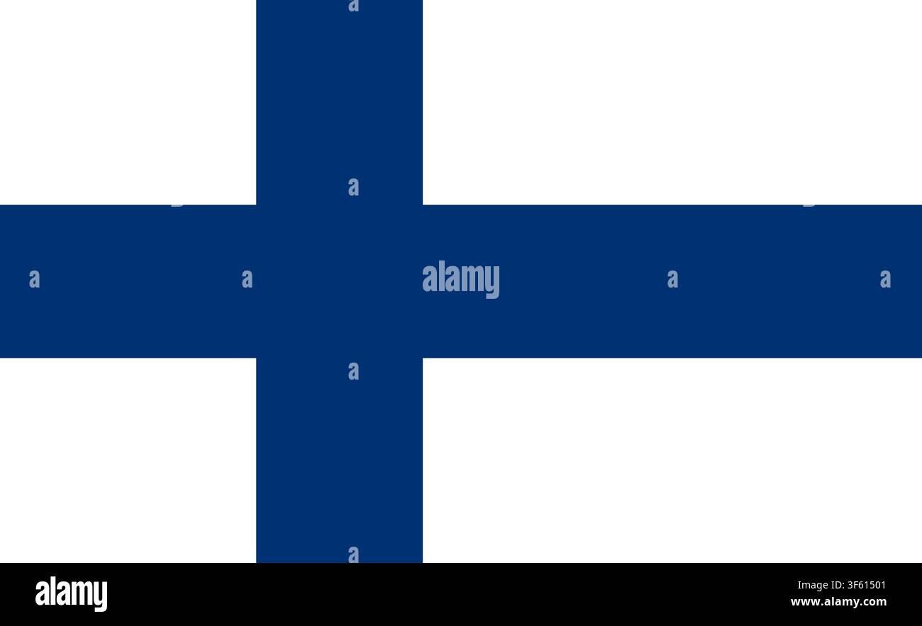 Finland national flag with official blue scandinavian cross Stock Vector