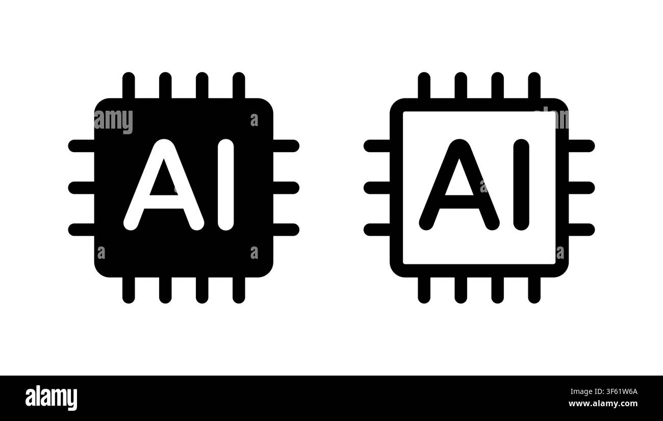 AI circuit vector icon artificial intelligence symbol Stock Vector