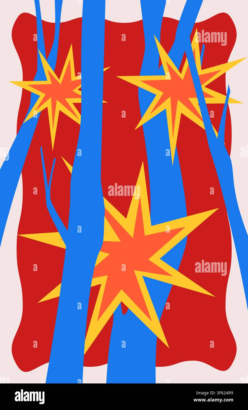 Dynamic Abstract Starburst Poster Stock Vector