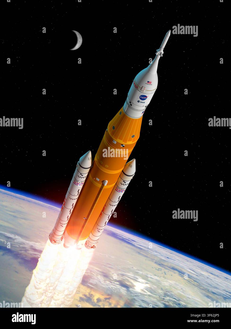 Editorial use only Orion-ESM (European Service Module) on board the SLS ...