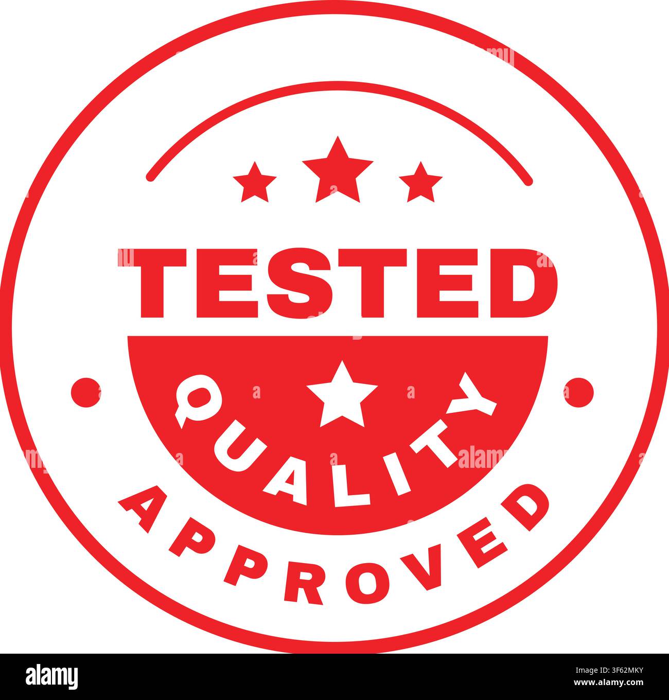 Red Tested Approved Quality Stamp with Premium Certification Design Stock Vector