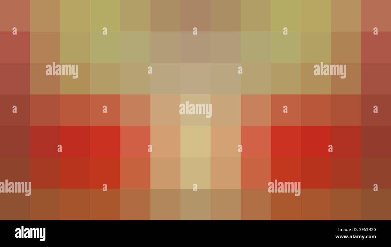 Abstract Pixelated Gradient Mosaic Pattern with Warm Red and Olive Tones, Pixel Art Vector Background Stock Vector