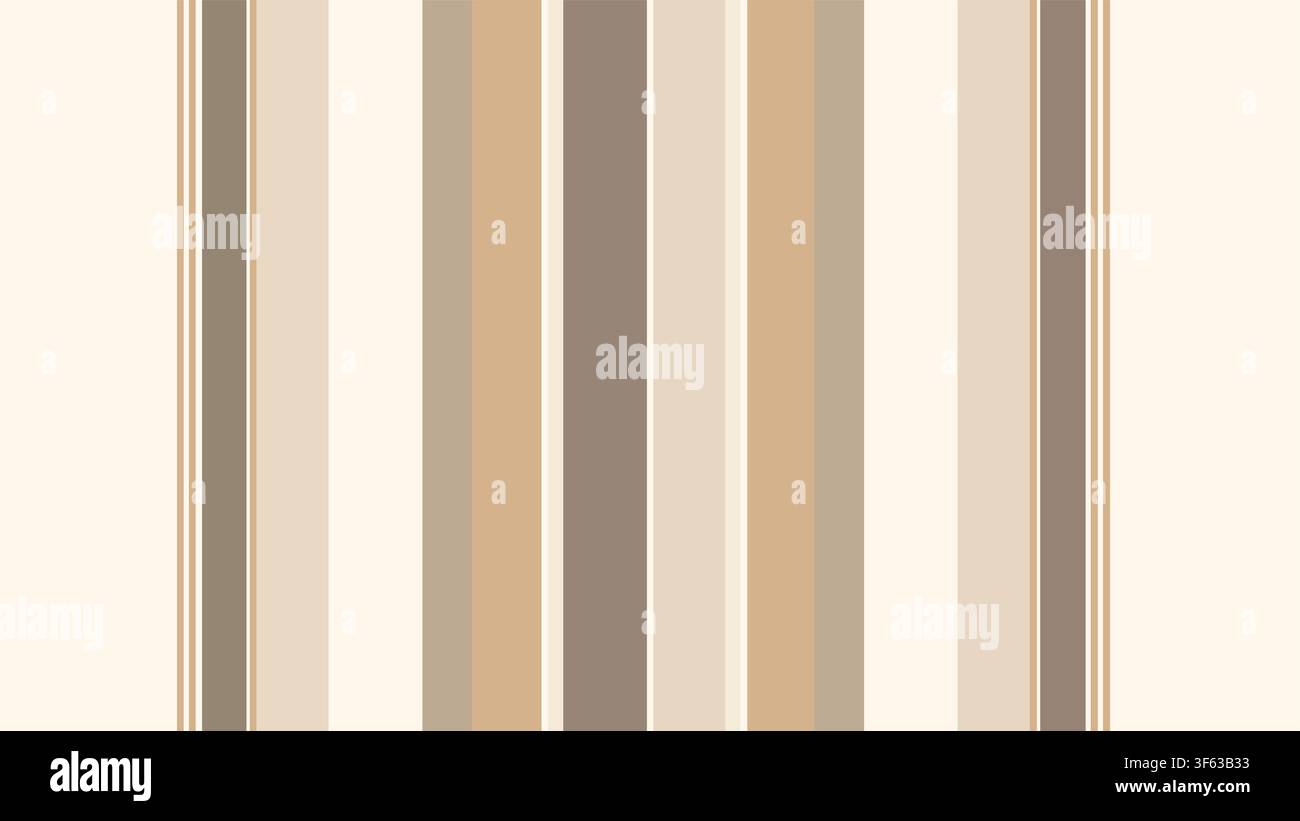 Abstract Vertical Stripe Pattern with Neutral Beige Tones, Minimalist Multi-Width Lines Vector Background Stock Vector