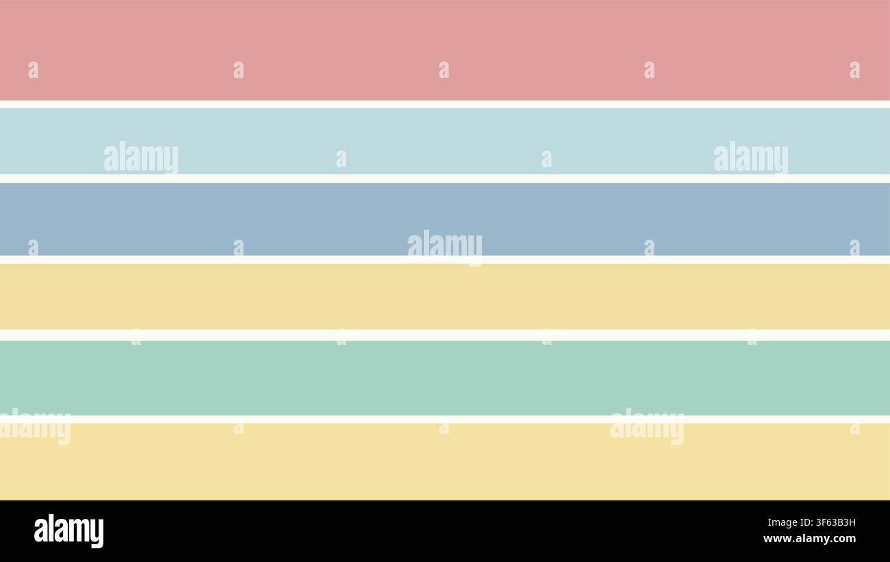 Abstract Horizontal Stripe Pattern with Pastel Colors, Minimalist Parallel Stripes Vector Background Stock Vector