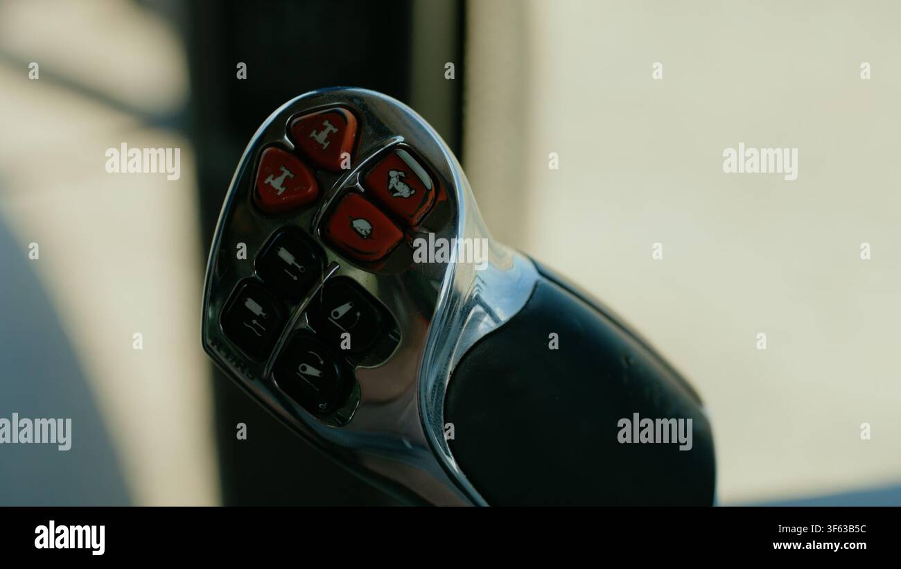 Close Up of Tractor Control Joystick Stock Photo