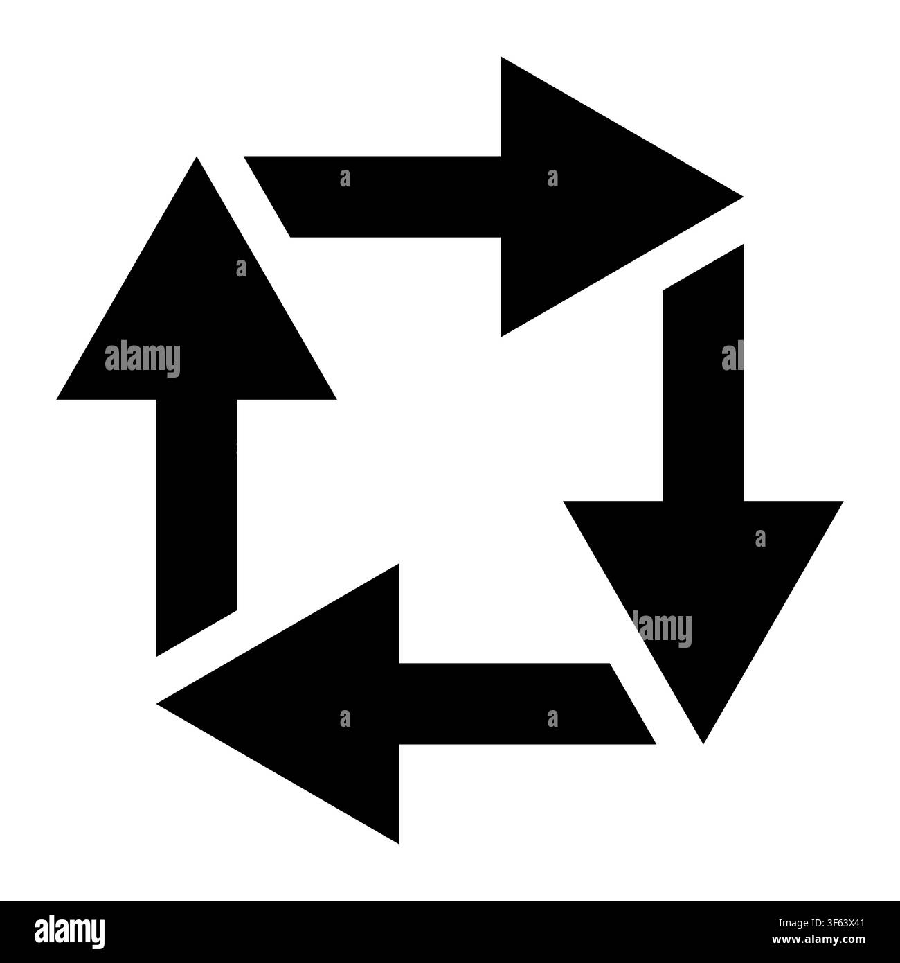 square black arrow rotation icon on white background. Stock Vector