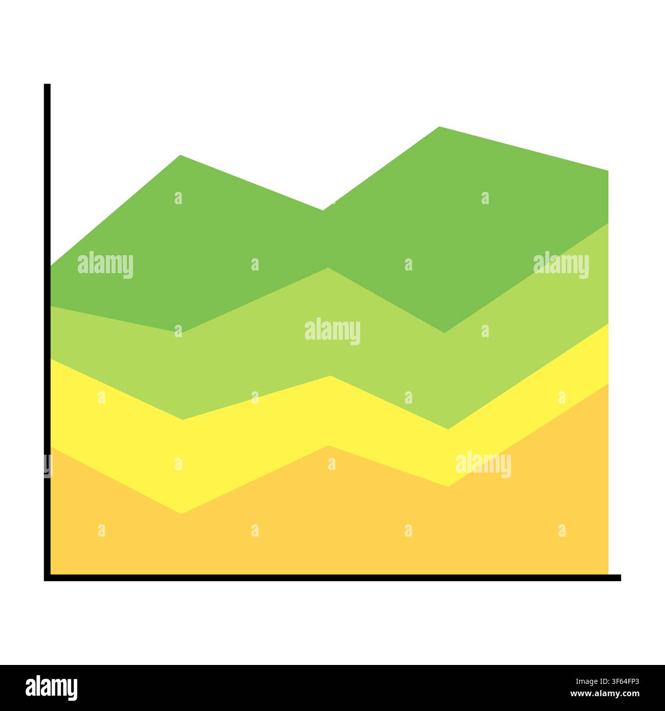 Stacked Area Graph Illustration Showing Multi Category Data Trends Stock Vector