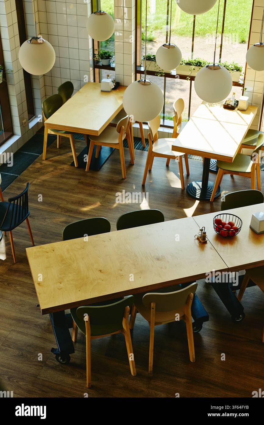 Minimalist modern café interior hi-res stock photography and images - Alamy