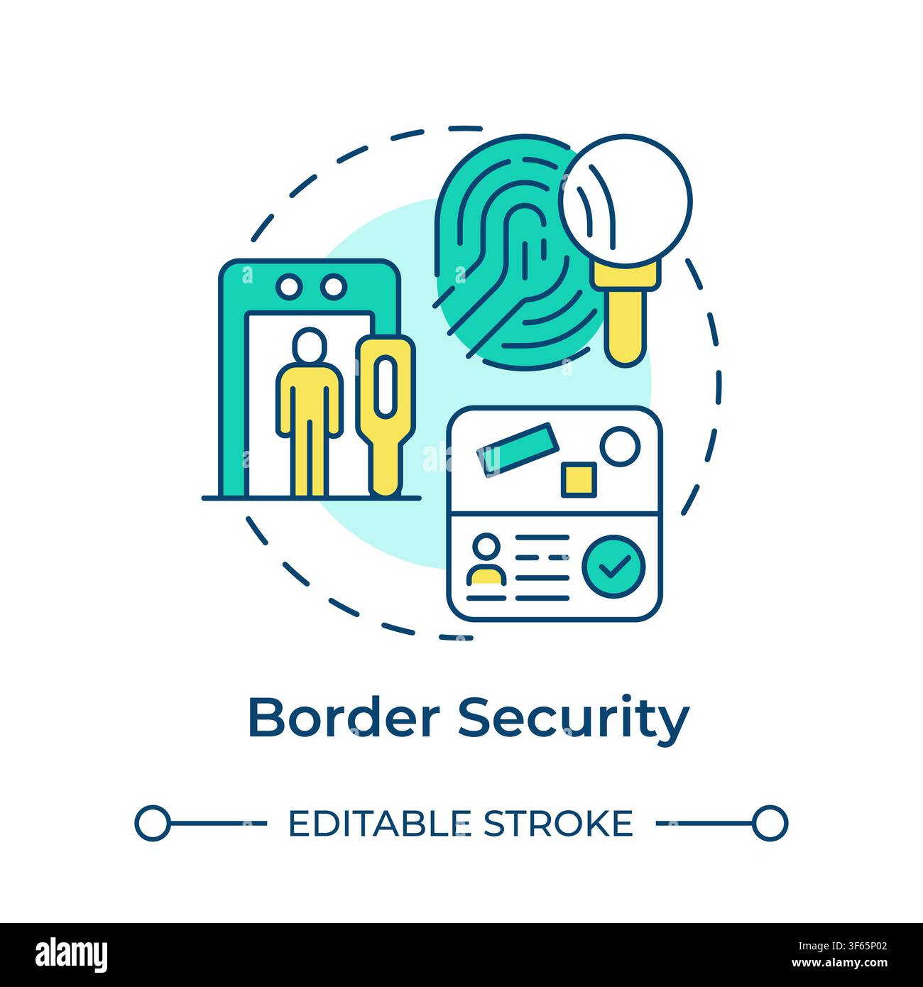 Border security multi color concept icon Stock Vector