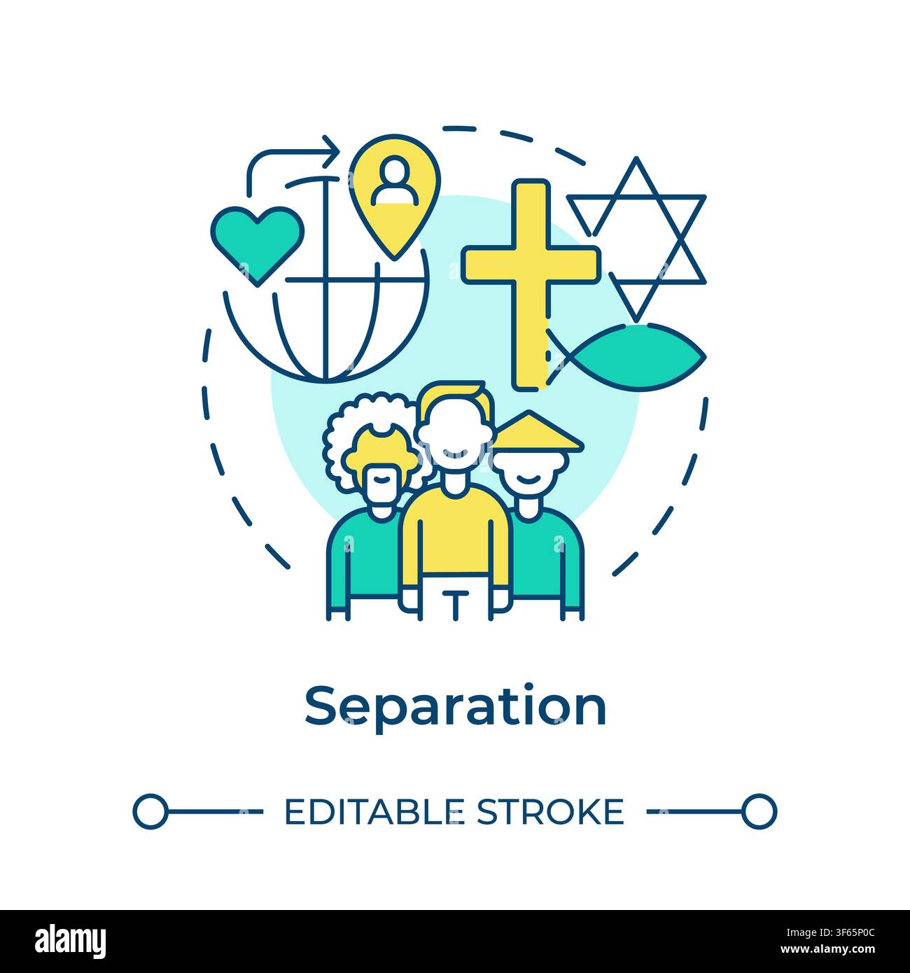 Separation multi color concept icon Stock Vector