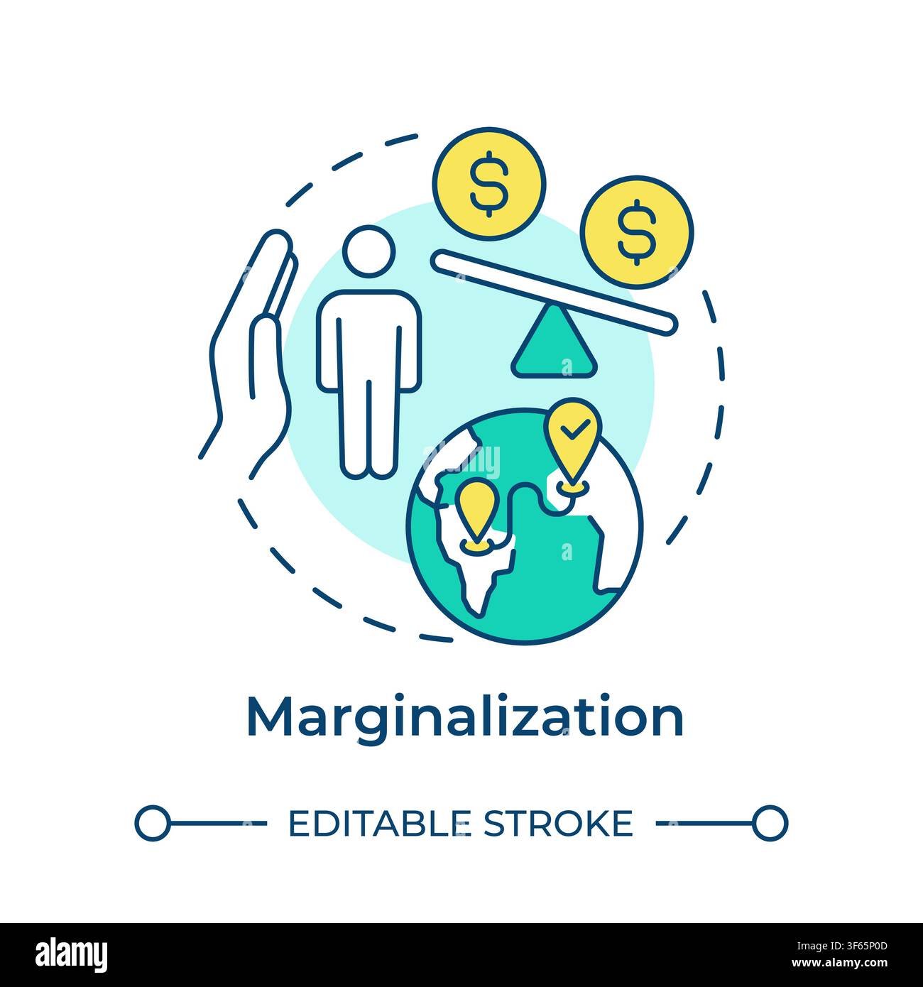 Marginalization multi color concept icon Stock Vector