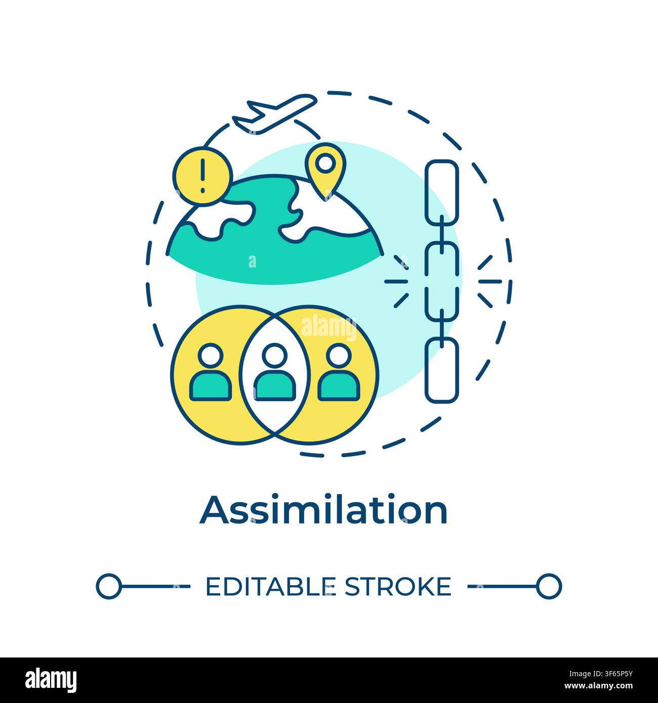 Assimilation multi color concept icon Stock Vector