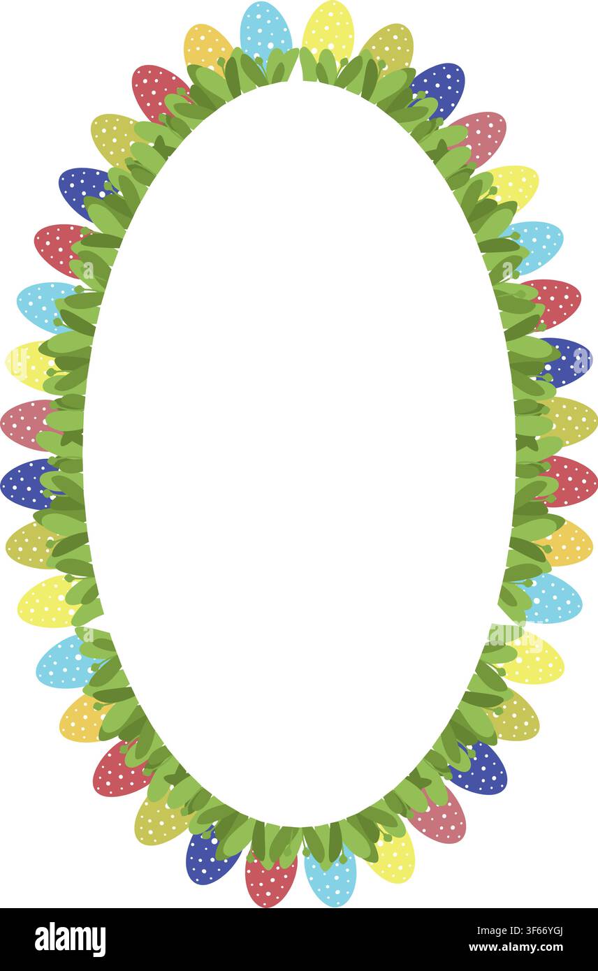 Easter egg hunting frame with empty space. Copy space on transparent background. Easter egg hunt Stock Vector