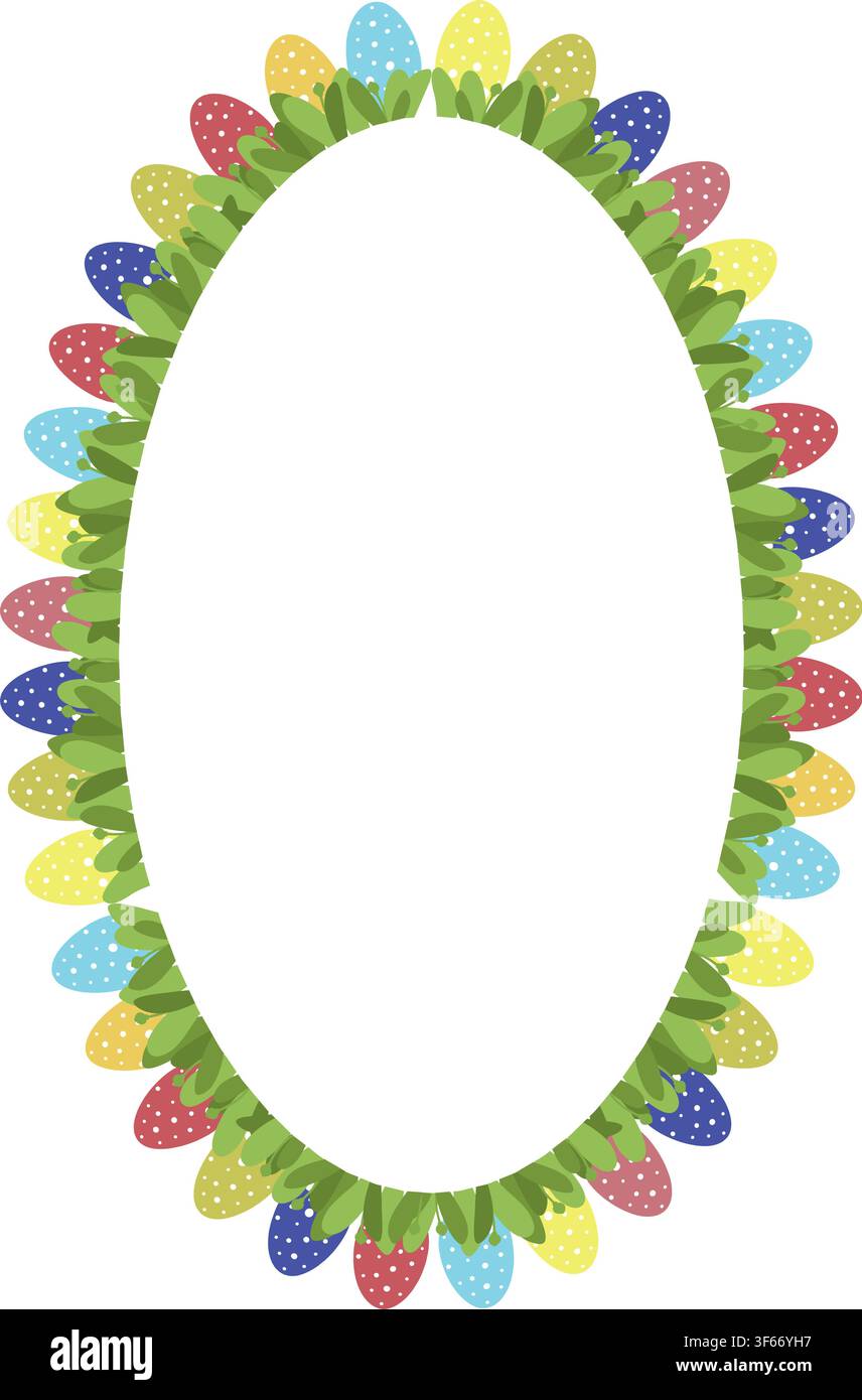Easter egg hunting frame with empty space. Copy space on transparent background. Easter egg hunt Stock Vector
