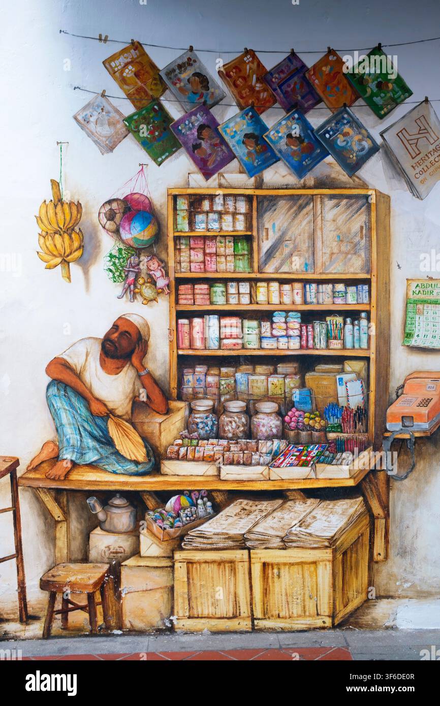 Wall painting by artist Yip Yew Chong depicting a professional