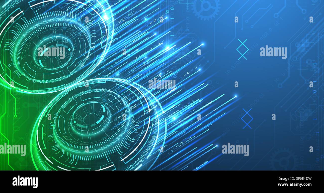 Abstract futuristic technology background with binary code. Vector Stock Vector
