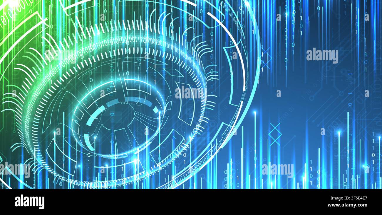 Abstract futuristic technology background with binary code. Vector Stock Vector