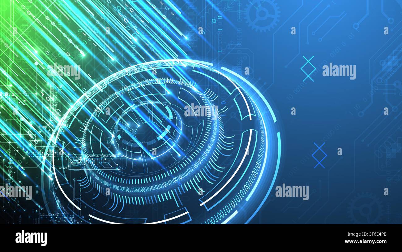 Abstract futuristic technology background with binary code. Vector Stock Vector