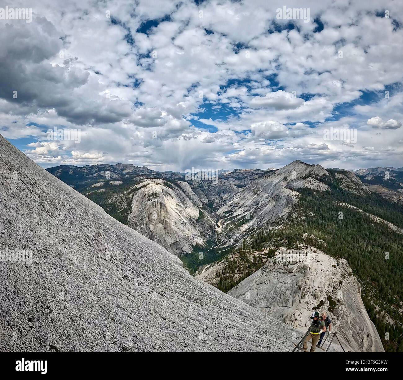 Expansive View Over Half Dome Slopes (Yosemite National Park, California, USA) Stock Photo