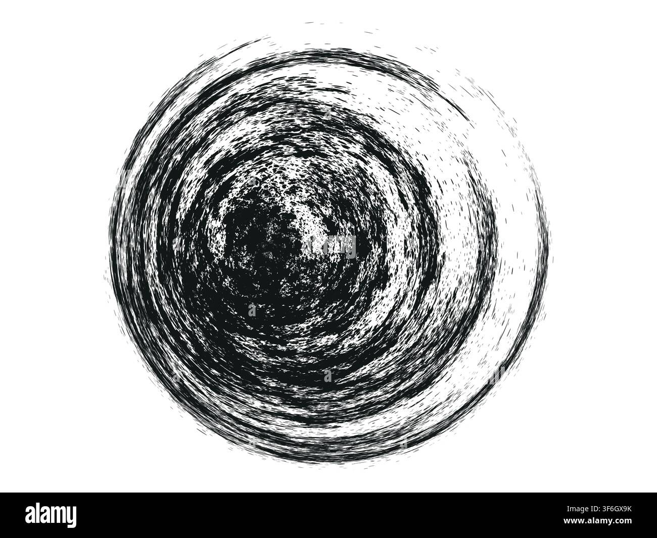 Circle abstract background with dynamic elements. Black shape on a white background. Stock Vector