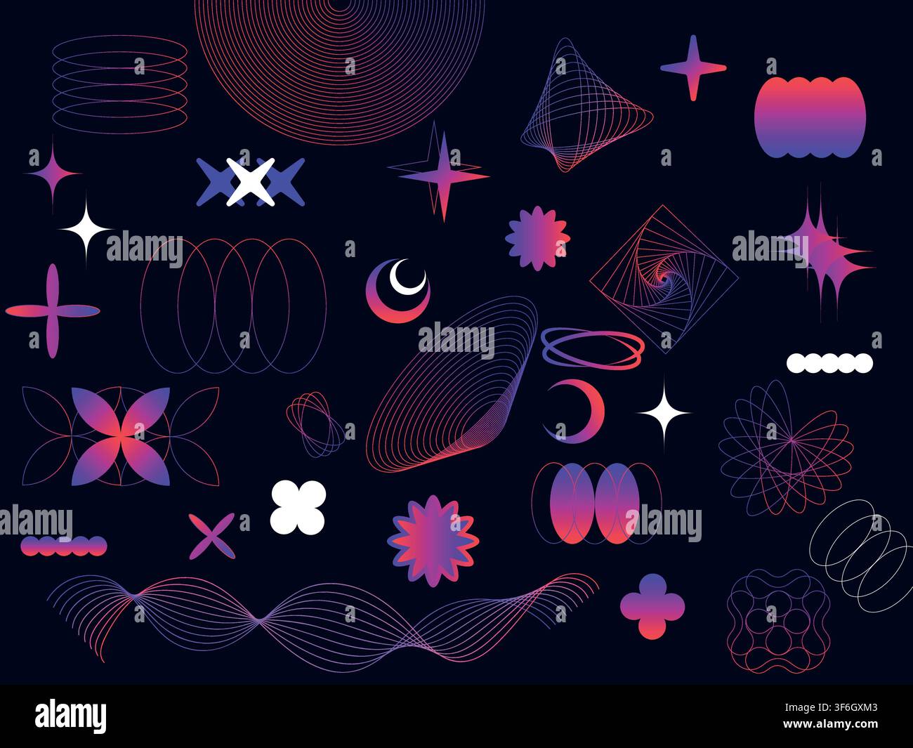 Abstract Technology Elements. futuristic line design elements Stock Vector
