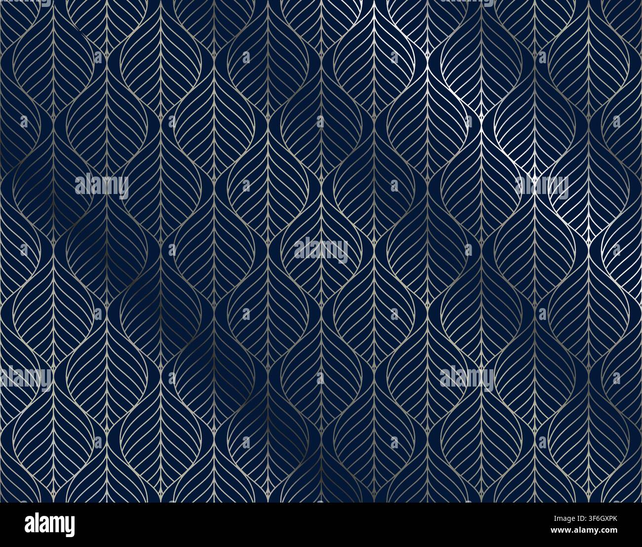 Vector Geometric Leaf Seamless Pattern. Abstract leaves texture. Luxury Wallpaper Stock Vector