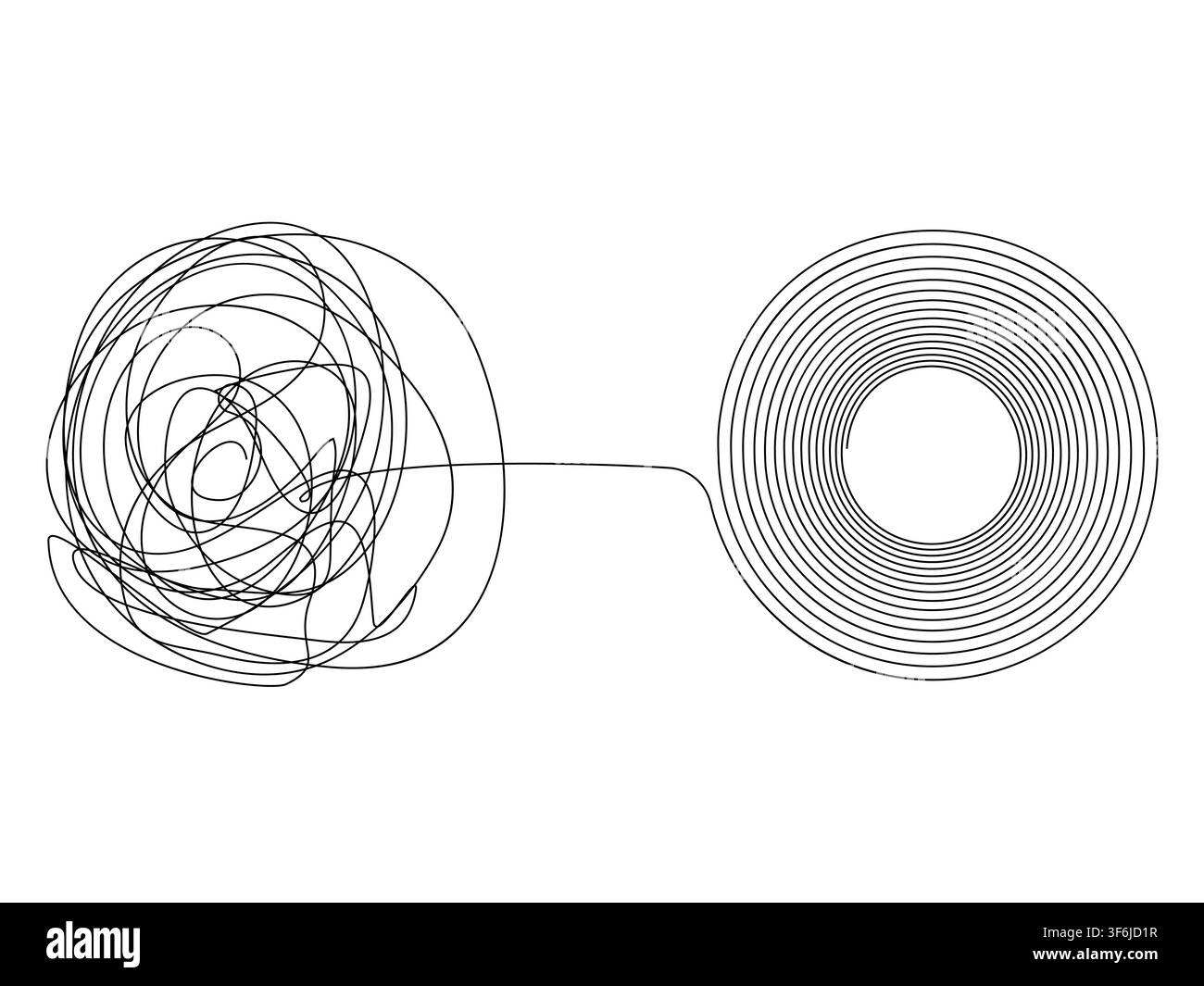 Process of complex problem to simple solution idea concept. Chaos scribble line turn into bulb. Business searching path vector doodle Stock Vector