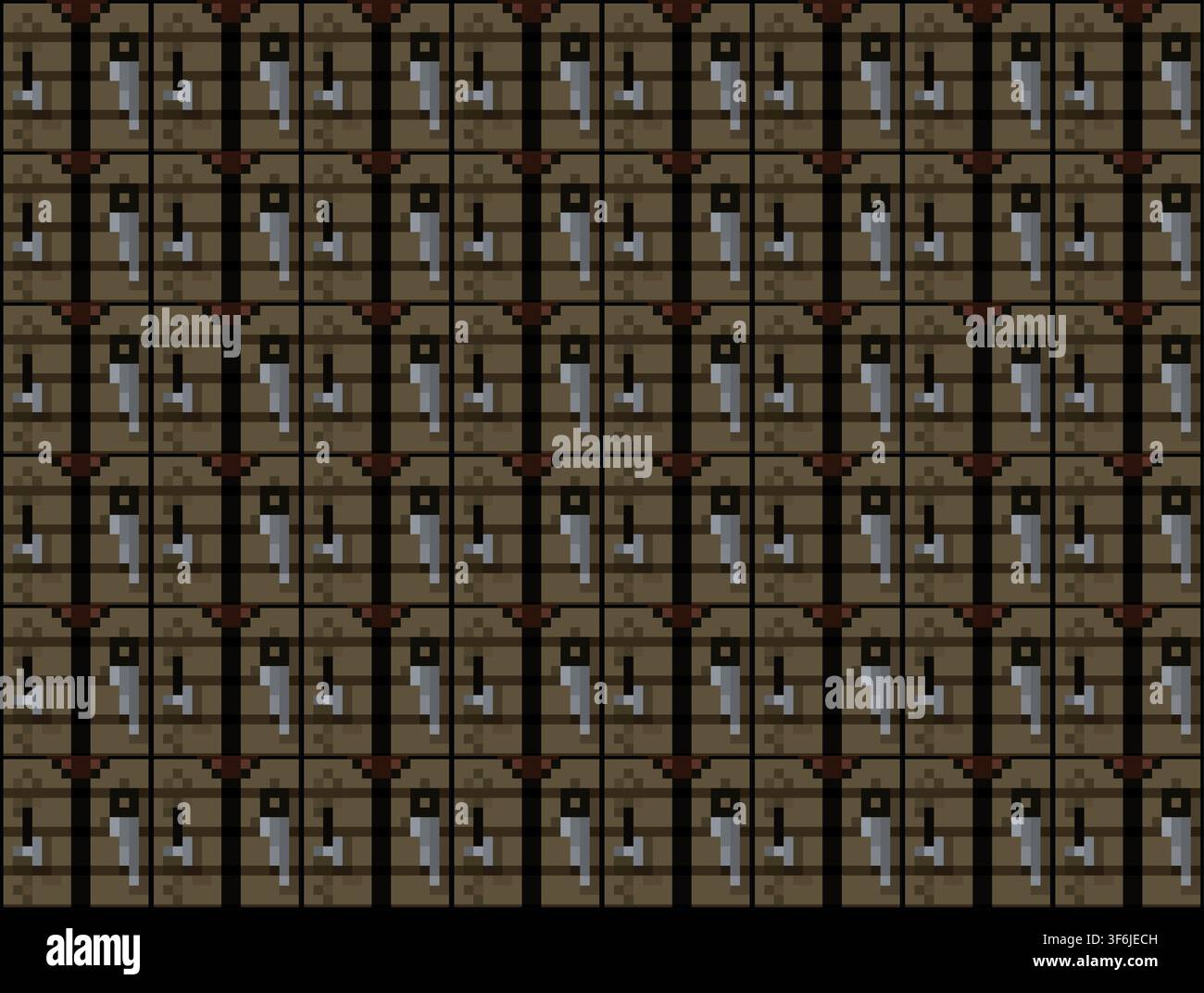 Pixel minecraft crafting table block Background Stock Vector