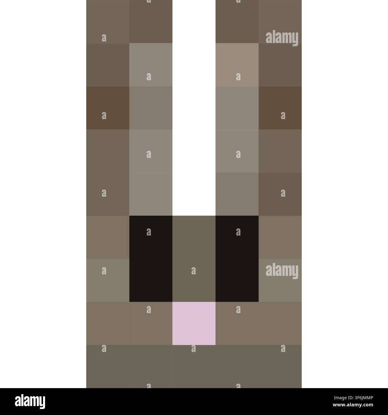 Minecraft Bunny, Rabbit Pixel Vector Illustration Stock Vector