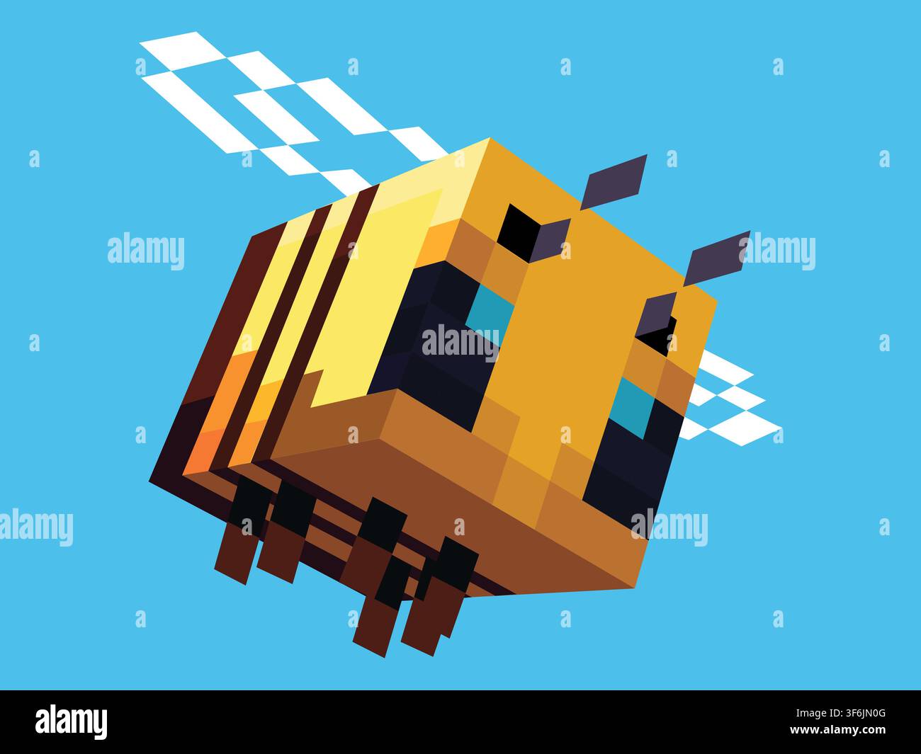 Minecraft Bee Pixel Vector Illustration Stock Vector