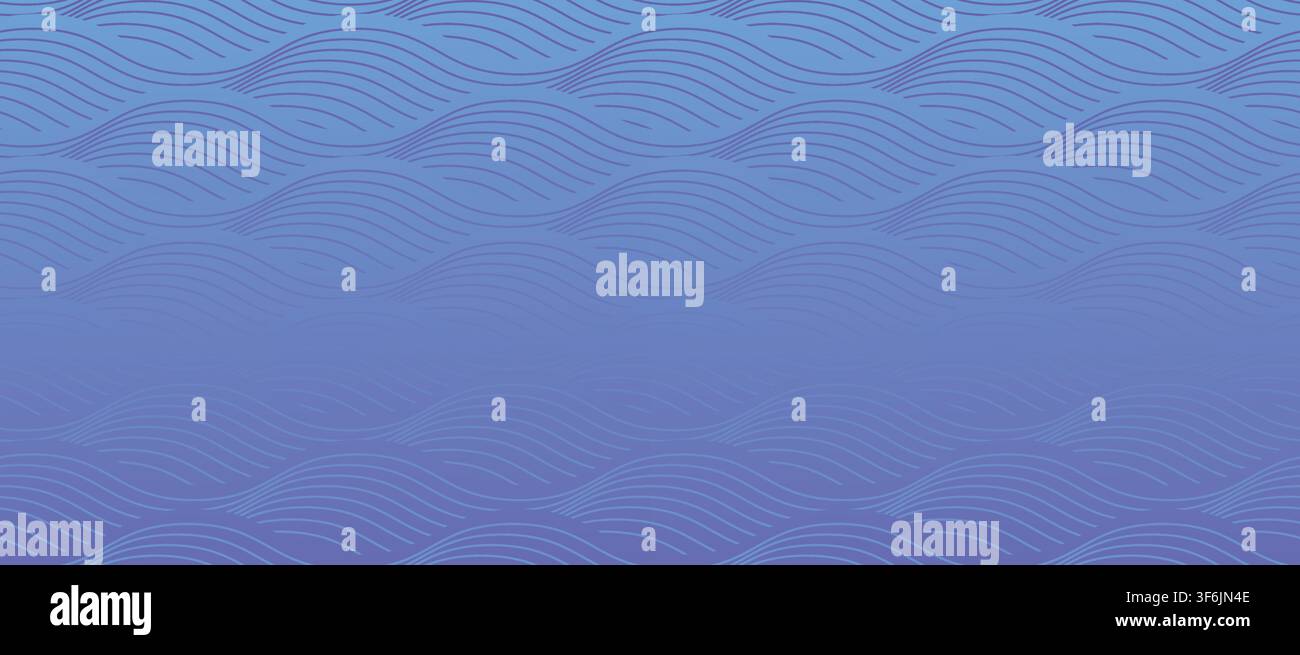 Seamless Japanese Wave Blue Pattern Stock Vector