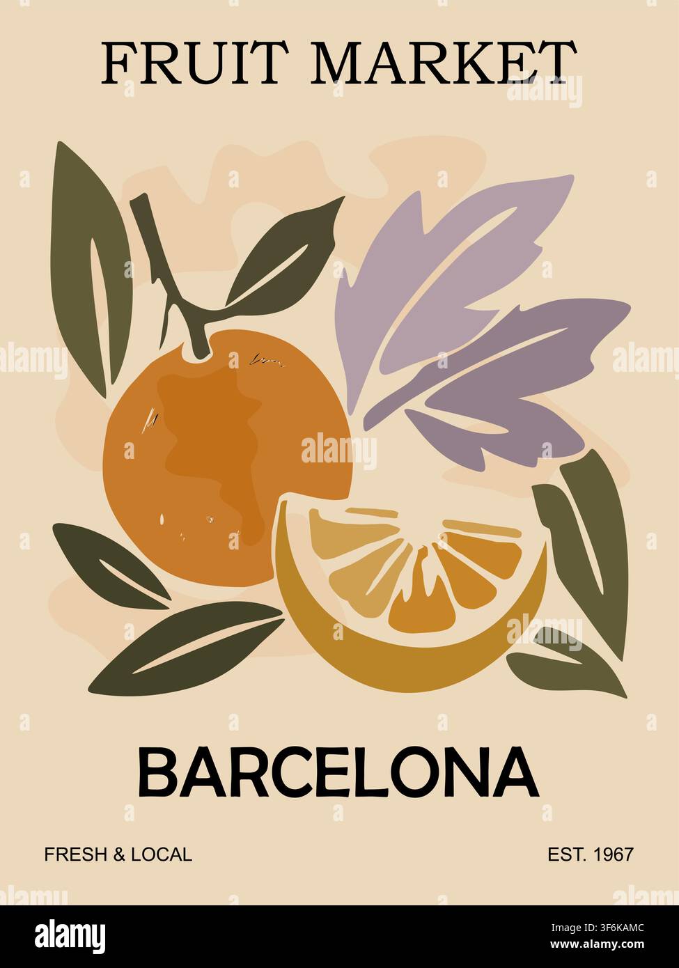 Warm toned poster evokes vintage market charm Stock Vector
