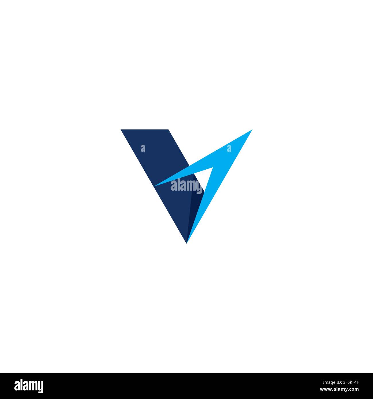Letter v logo concept with white background Stock Vector