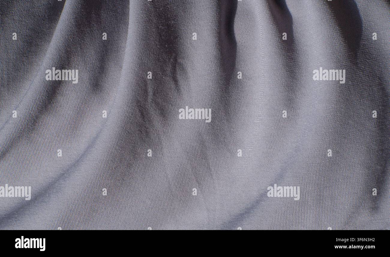 Light Gray Wrinkled Fabric Texture Background Close Up Stock Photo