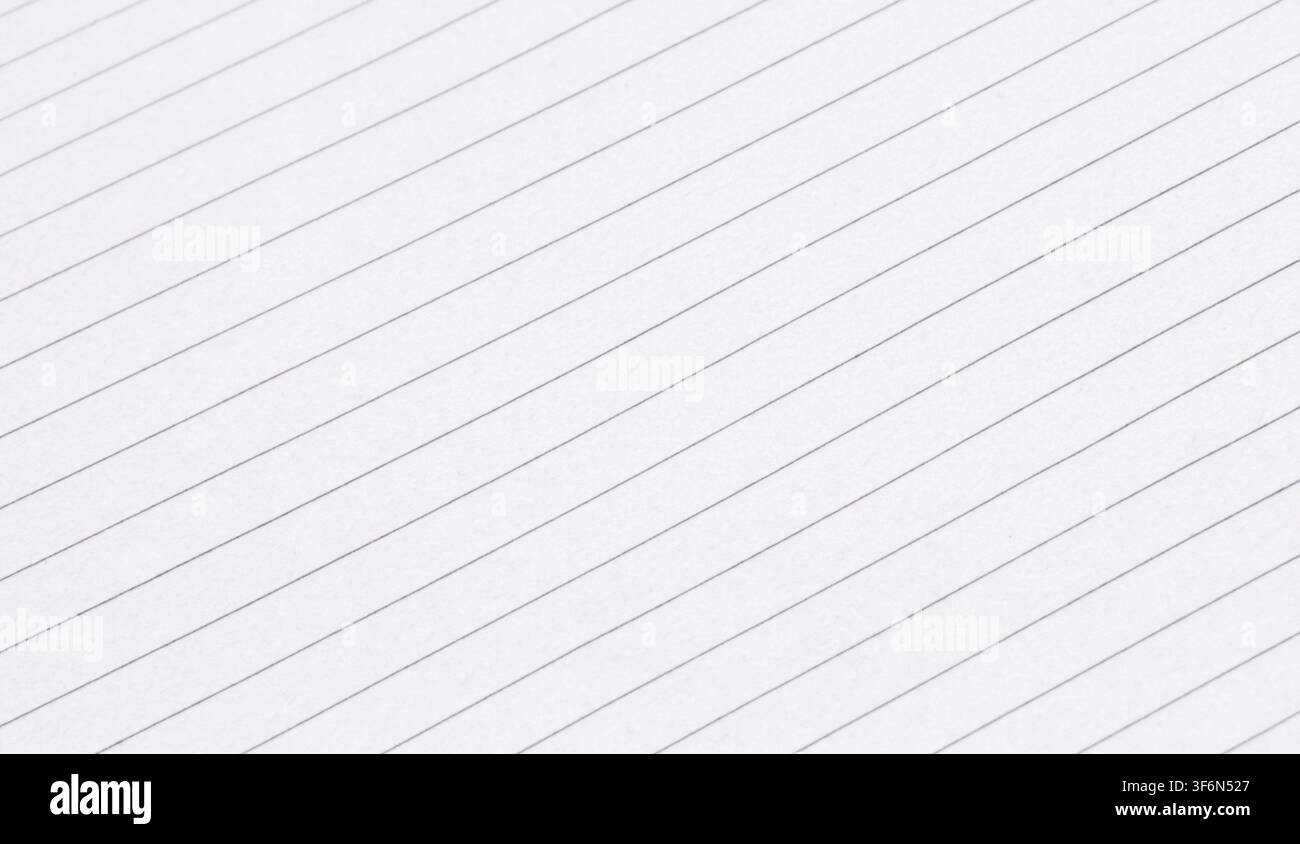 White Lined Notebook Paper Texture Background Stock Photo