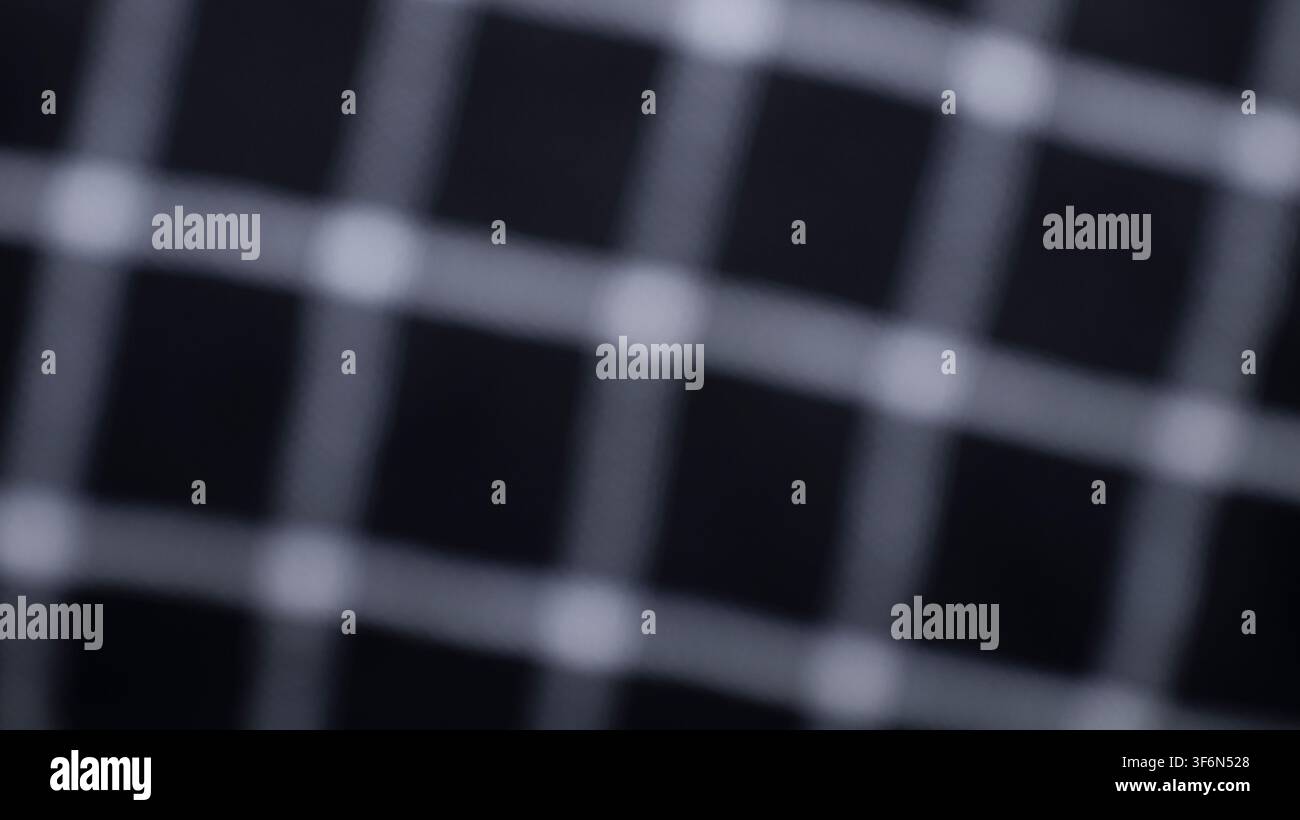 Blurred Black And White Grid Fabric Pattern Background Stock Photo
