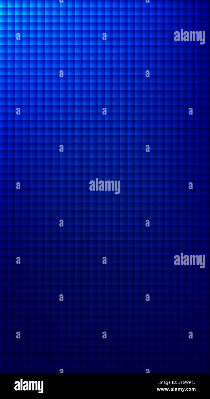 Blue background abstract digital grid pattern with glowing light gradient and dark navy square texture for modern tech design presentation wallpaper t Stock Vector