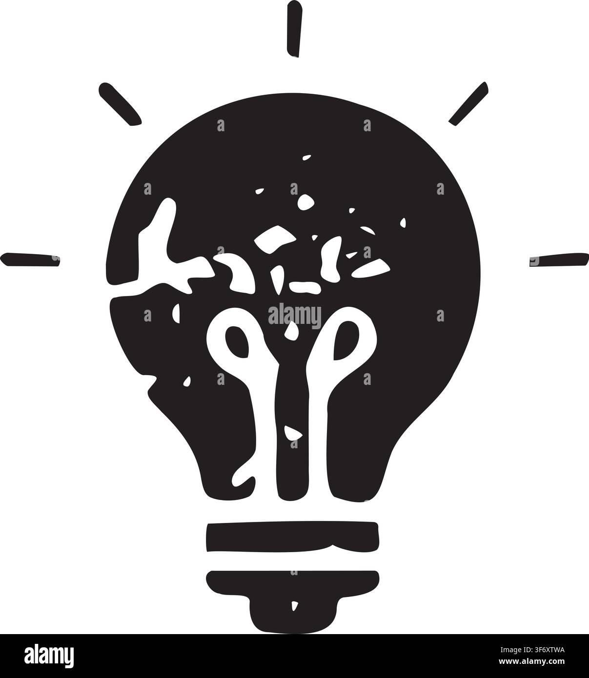 Lightbulb with lines for the concept of creativity and ideas and revelations, Back to school vector art icon Stock Vector