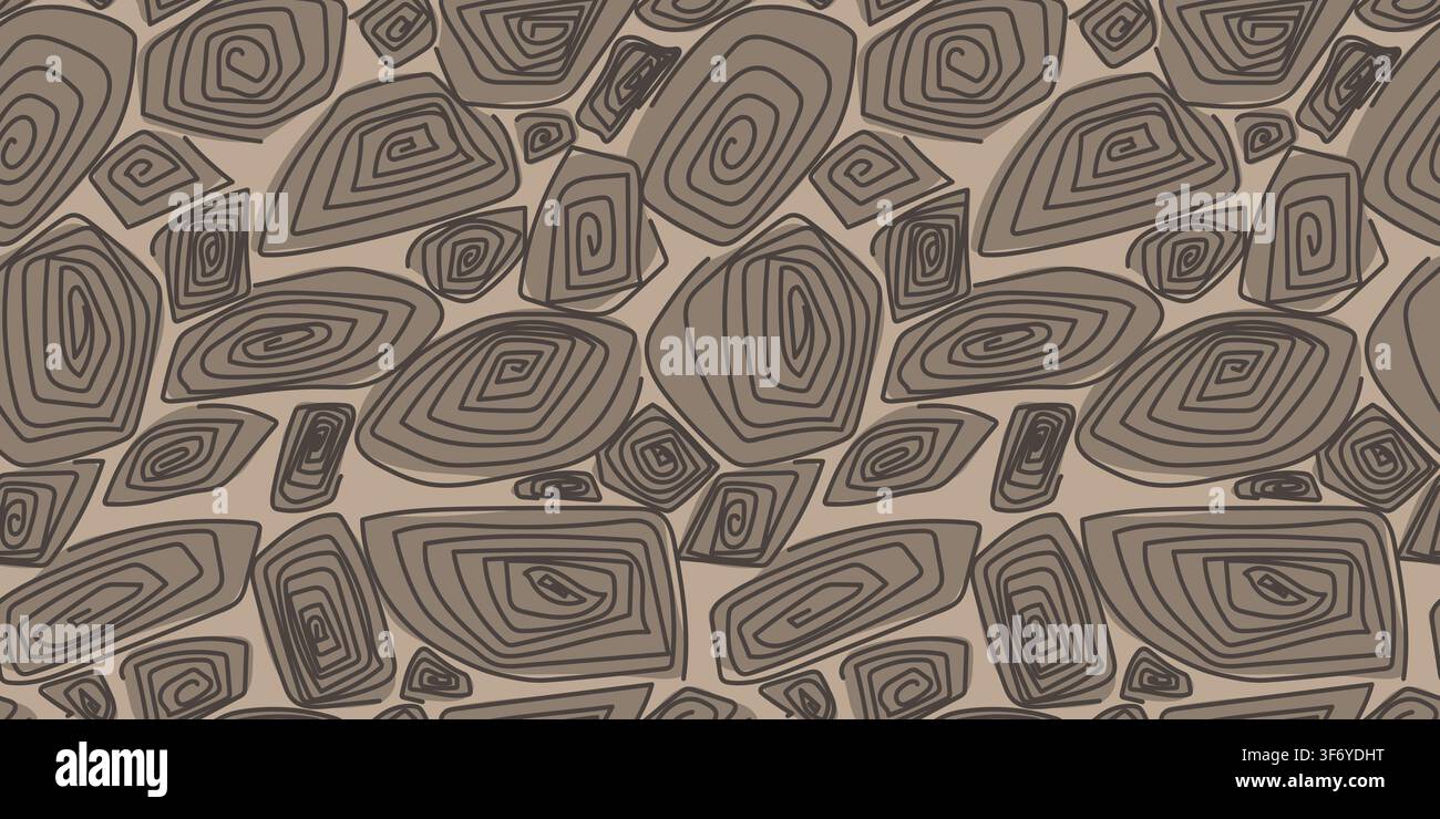 A freehand scribble pattern with brown bubbles Stock Vector
