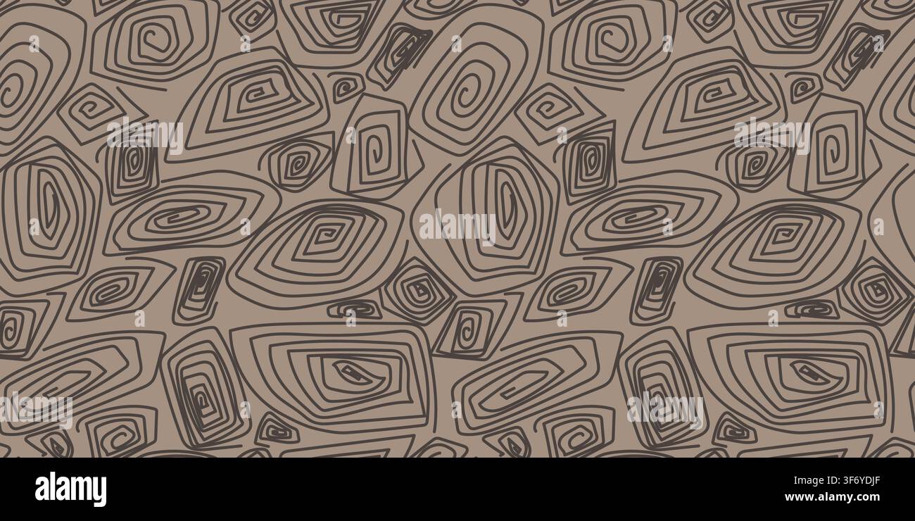 A freehand scribble pattern with brown bubbles Stock Vector