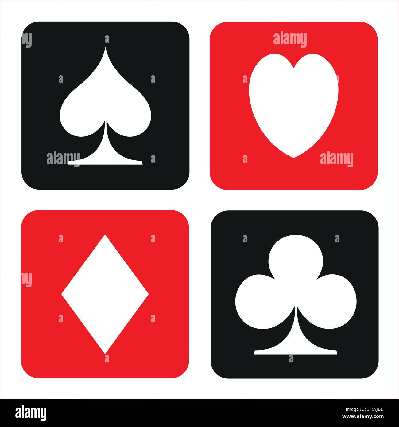 Collection of playing card suits Stock Vector