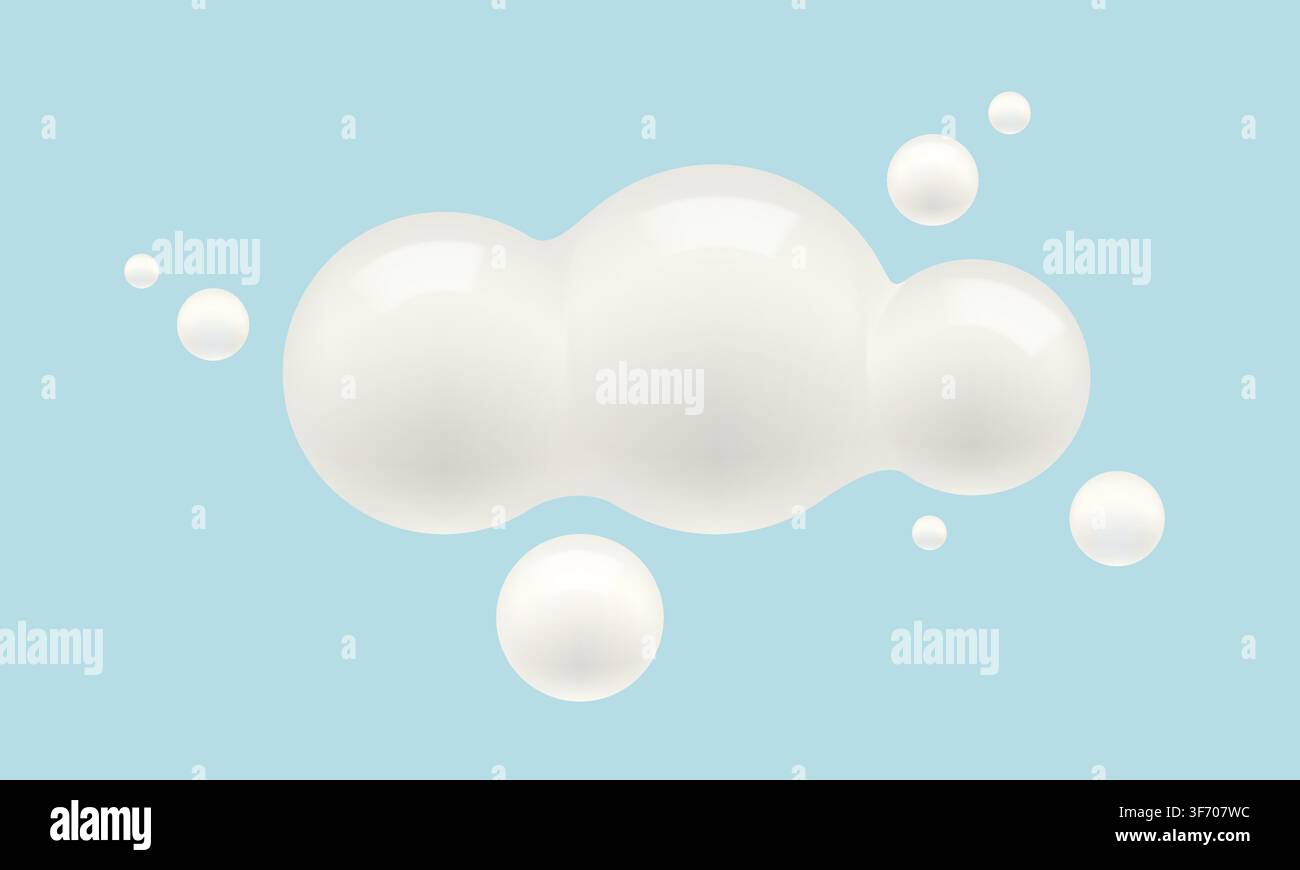 Vector abstract white cloud in realistic style. Vector digital cloud. Stock Vector