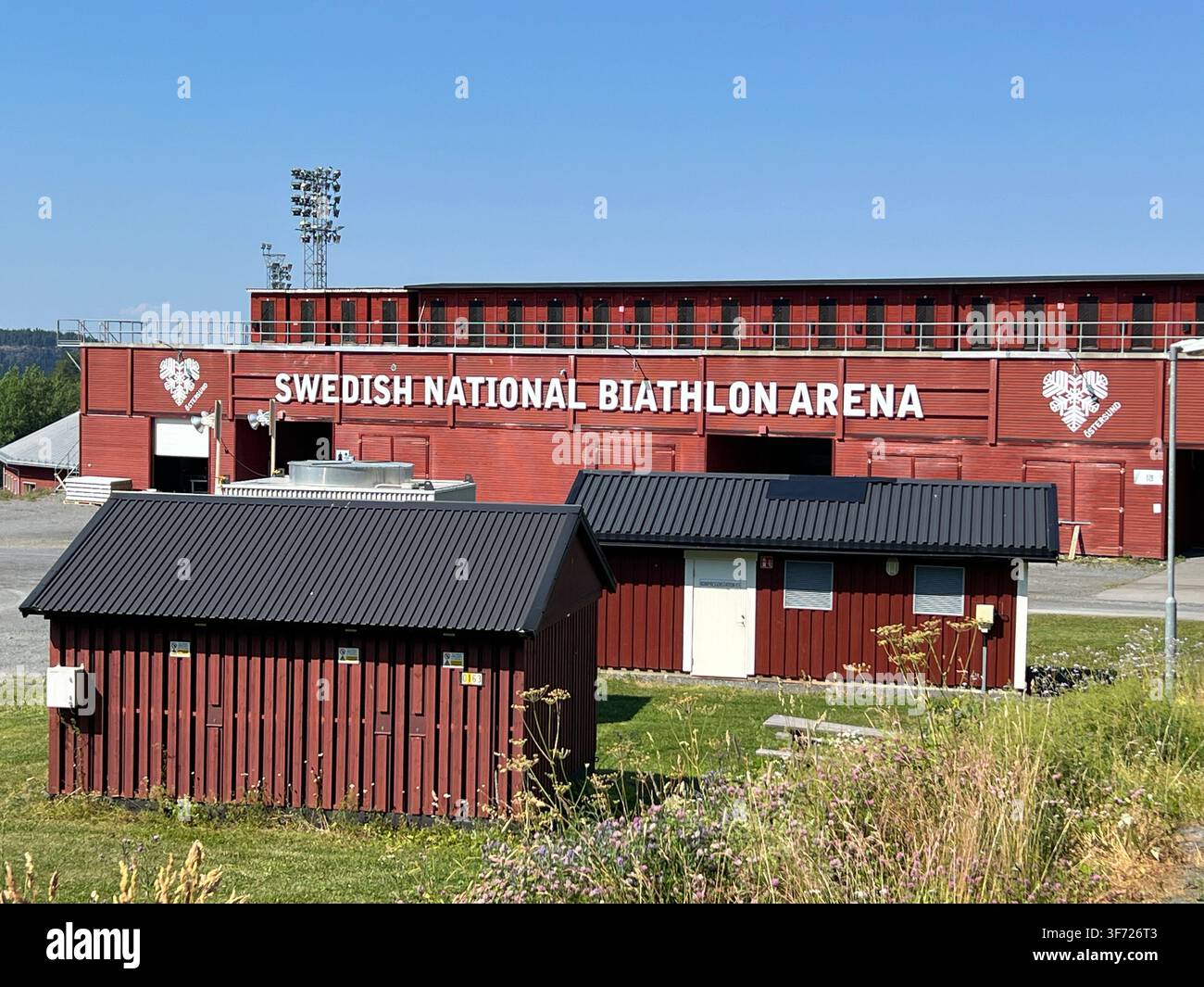 Östersund, Sweden - July 23, 2025. The Swedish National Biathlon Arena in Östersund, Sweden. It serves as the premier national facility for biathlon, - Smartphone Captured Stock Image