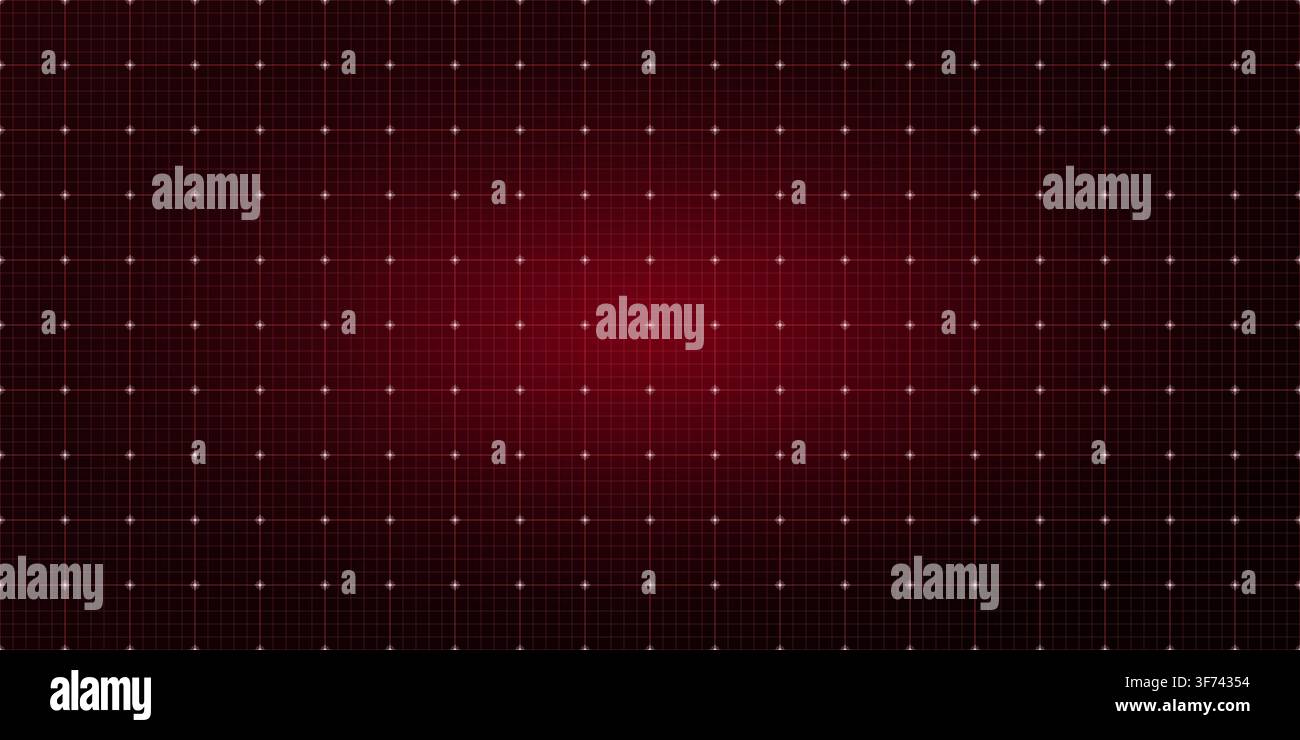 Abstract digital grid background with red glowing center Stock Vector