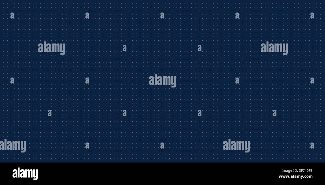 Minimalist dark blue background with a subtle white dot grid pattern for technical or digital design Stock Vector