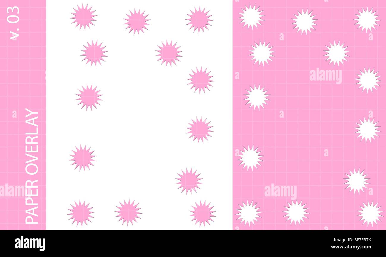 Pink star shapes paper cutout overlay vector Stock Vector