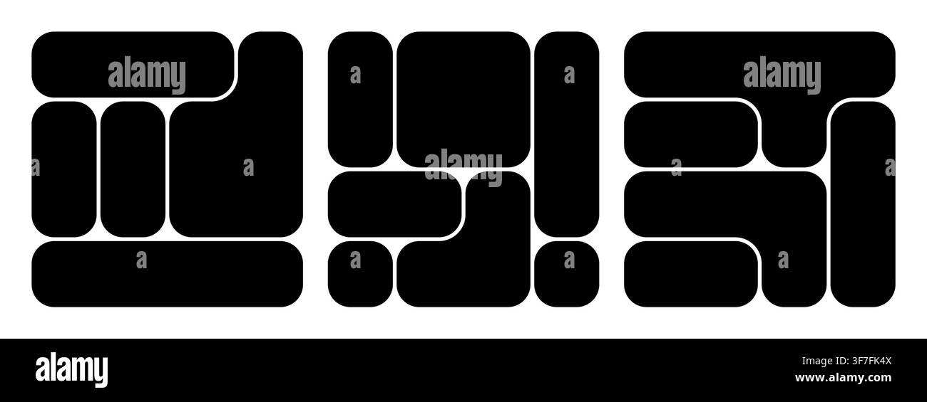 Ig photo collage for template frame moodboard and bauhaus design layout. Portfolio background shape for bento grid vector and social graphic mosaic. M Stock Vector