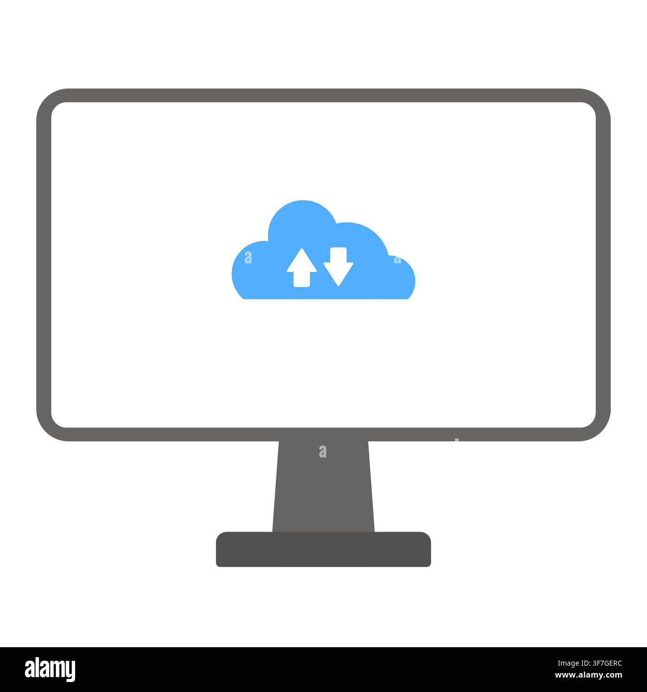 Cloud File Upload Interface with Upward Arrows for Online Data Transfer Stock Vector