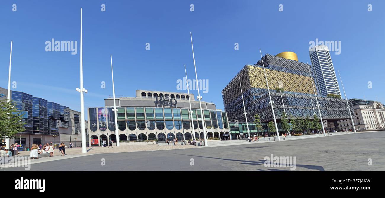 Centerary Square, Birmingham central Library & Rep Theatre, West Midlands Stock Photo
