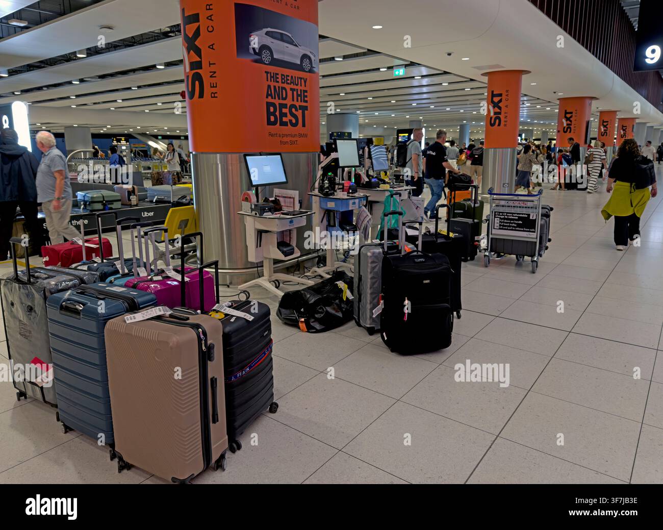 Baggage Reclaim problems Manchester Airport T2 Stock Photo